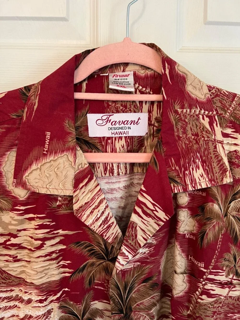 Favant  Hawaiian Short Sleeve Shirt Button Down Tropical Palm Trees Island XXL - Picture 2 of 7